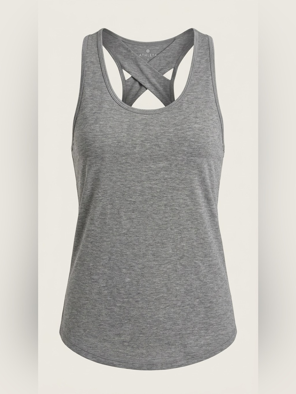 ATHLETA Gray Cross-Back Performance Tank Top
